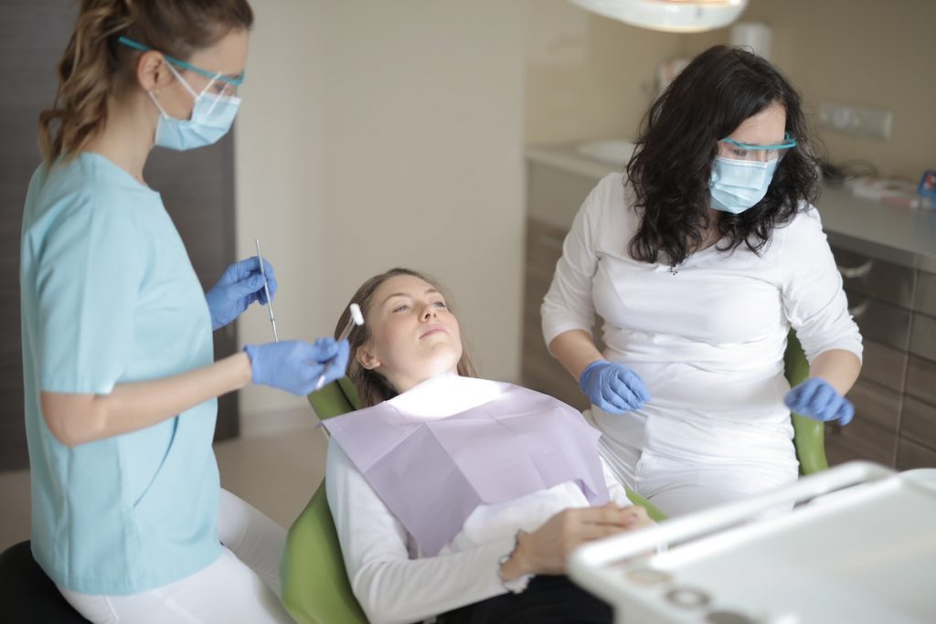 undergoing oral implant procedure